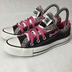 Converse All-Star Double Tongue Double Laces Tricolor Sneakers Kids Girls Sz 5
